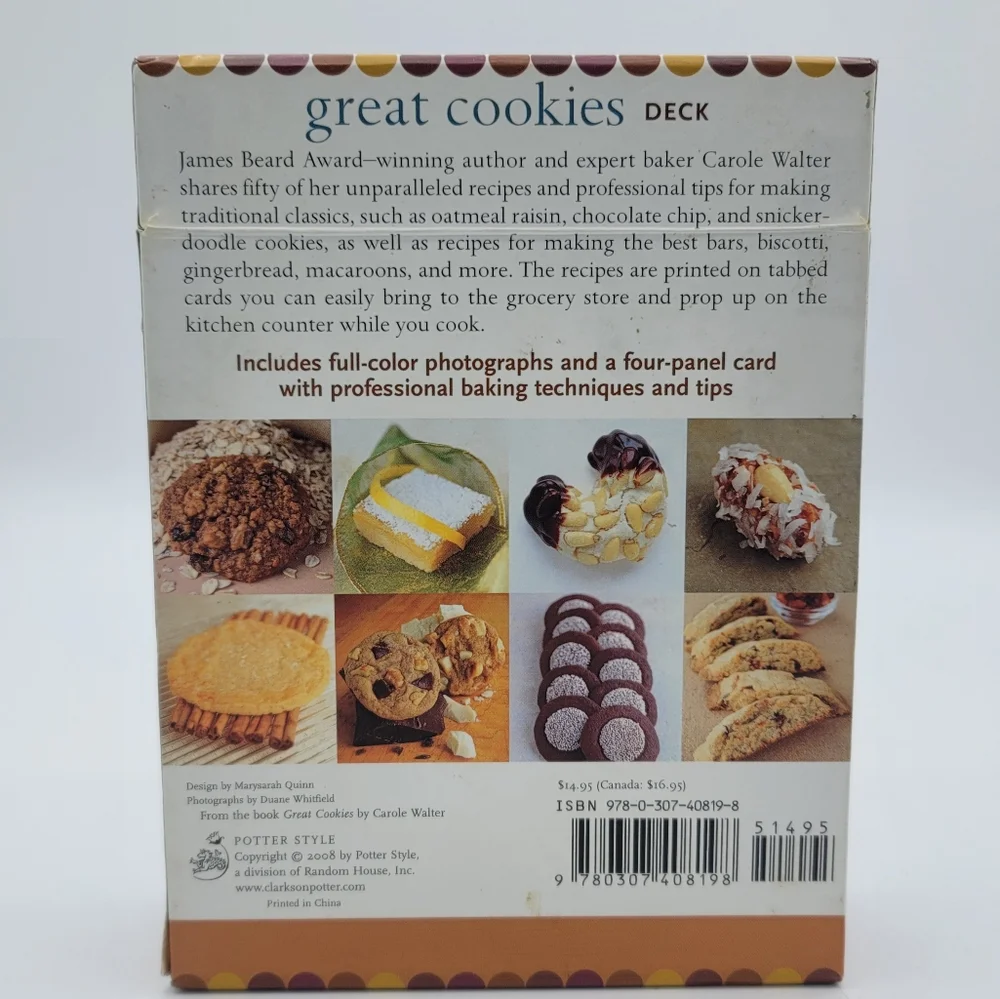 Great Cookies Recipe Card Deck by Carole Walter - 50 Delectable Recipes